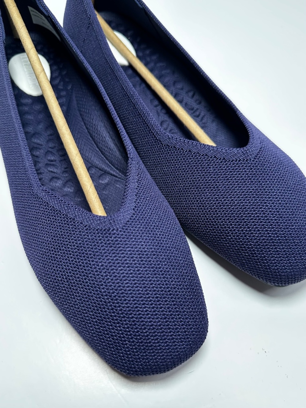 Dream Pairs Navy Knit Square Toe Ballet Flats Size 9 New in Box - Picture 4 of 9